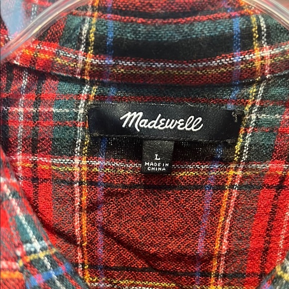 Madewell Red and Black Casual Button Down Shirt NWOT - Picture 2 of 3